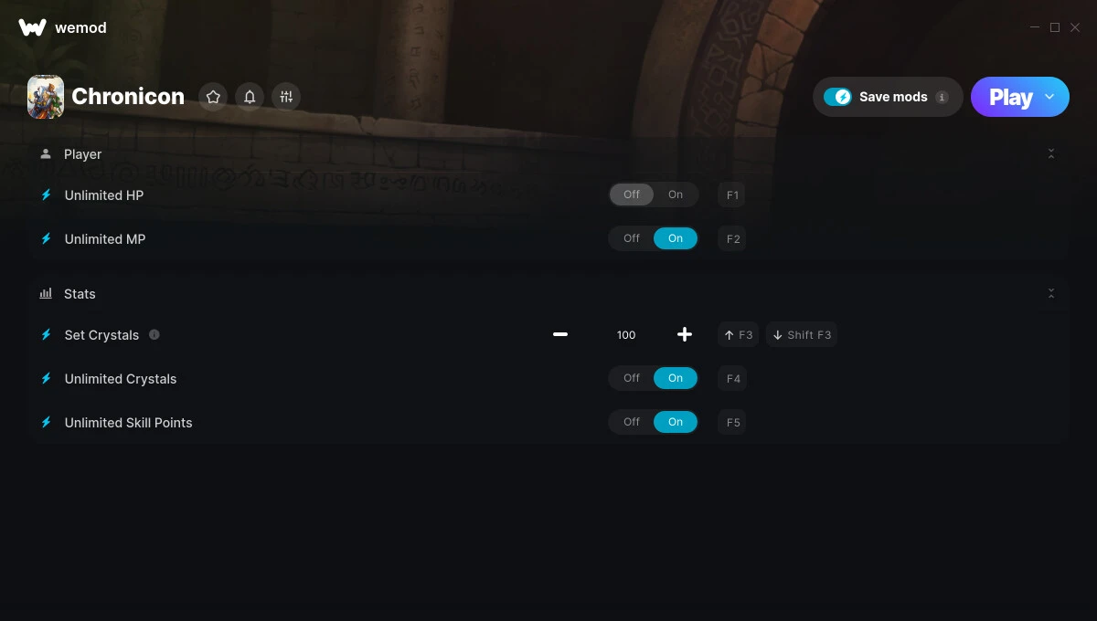 Chronicon "Трейнер +5 от WeMod: Здоровье, мана, кристаллы и пр"