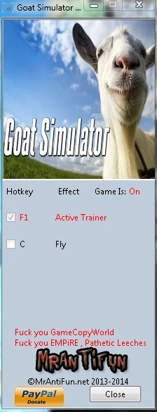 Goat Simulator 2014: Трейнер/Trainer (+1: Летающий Козёл / Flying Goat) [1.0.10897.0] {MrAntiFun}
