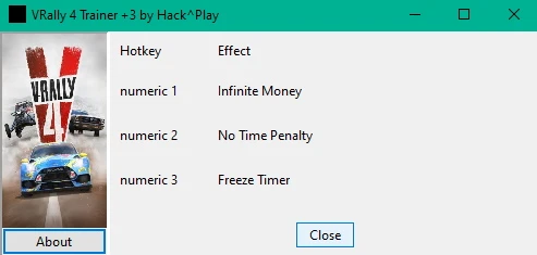 V-Rally 4: Трейнер/Trainer (+3) [Steam v1.08: Last Updated: 23.09.2020] {Hack^Play}