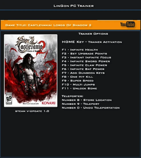 Castlevania ~ Lords of Shadow 2: Трейнер/Trainer (+13) [1.0] {LinGon}