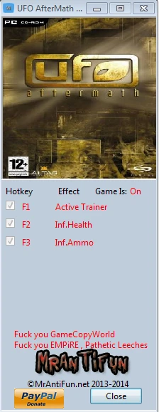 UFO ~ Aftermath: Трейнер/Trainer (+2) [1.4] {MrAntiFun}