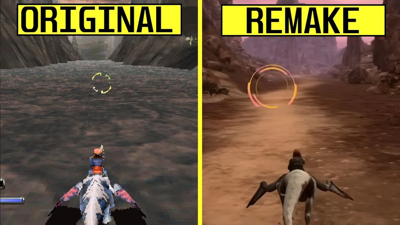 Сравнение графики ремейка Panzer Dragoon 2 и оригинала 1996 года