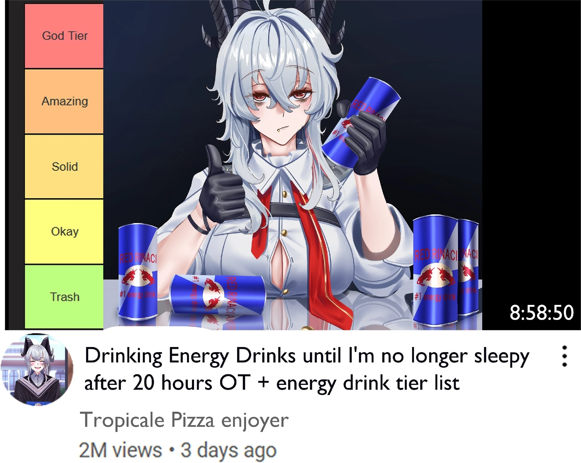 Пью энергетики до тех пор, пока не перестанет клонить в сон + тирлист энергетических напитков