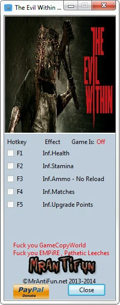 The Evil Within: Трейнер/Trainer (+6) [20150409] {MrAntiFun}
