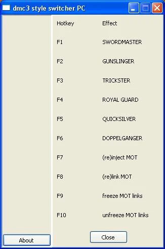 Devil May Cry 3: Dante's Awakening: Weapon/Style Switcher Trainer