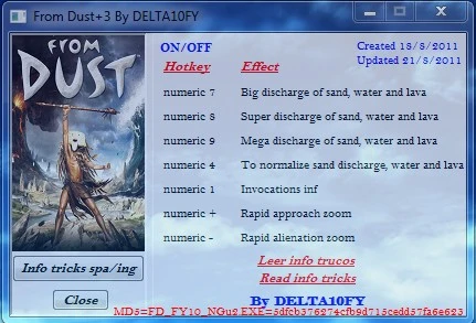 From Dust: Трейнер (+3) [1.0 - Update] {Delta10FY}