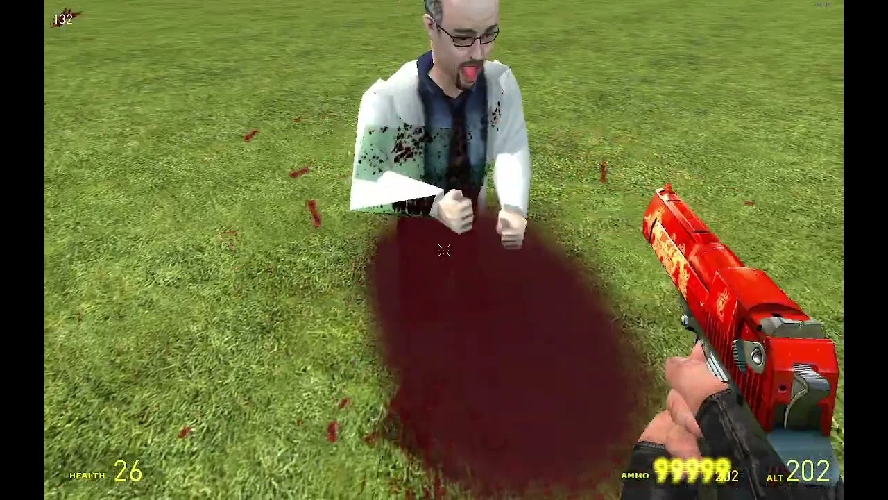 Выстрел по шарам взрывает человека