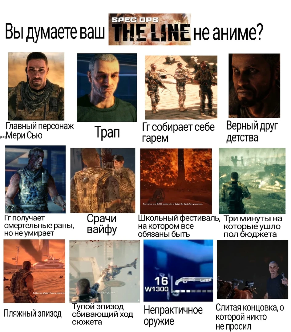 Вы думаете ваш Spec Ops: The Line не аниме?