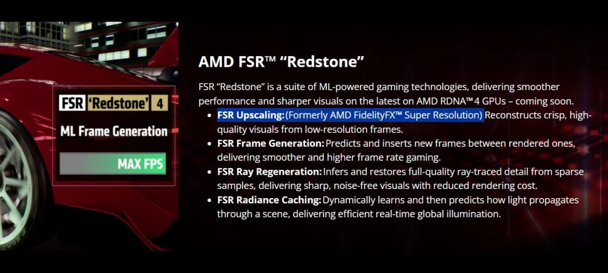 AMD переименовала FidelityFX Super Resolution в FSR