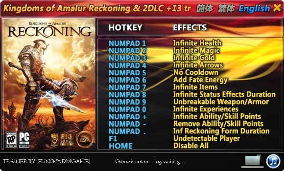 Kingdoms of Amalur - Reckoning: Трейнер/Trainer (+13) [All Versions + 2 DLC] {FLiNG}