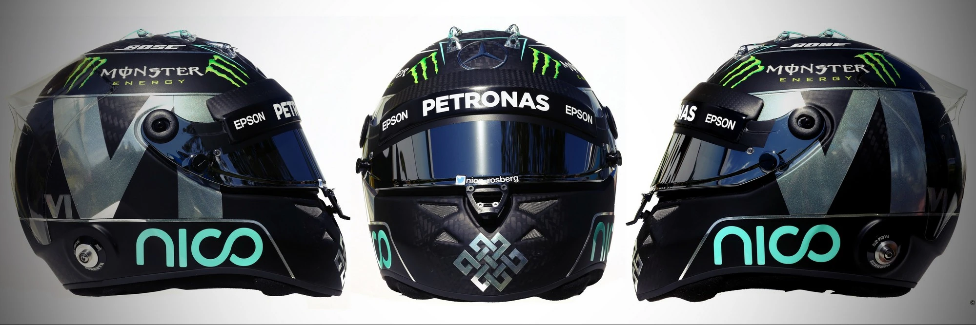 F1 2017 "Nico Rosberg Career Helmet and Gloves 2016 for Mercedes"