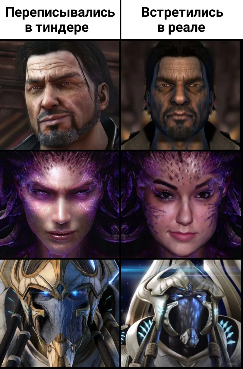 Персонажи в тиндере и в реале