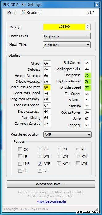 PES 2012 "BaL Settings 1.2"