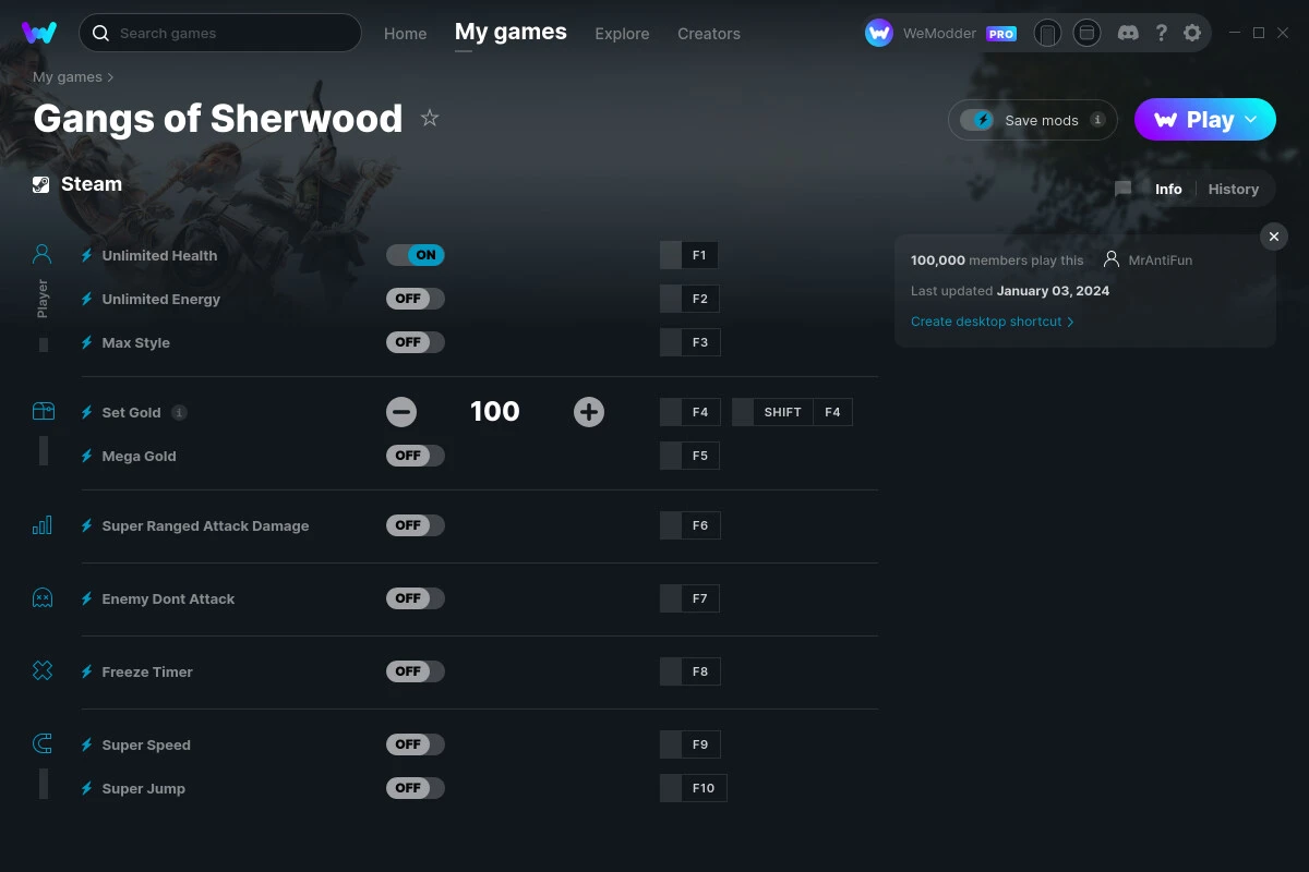 Gangs of Sherwood "Трейнер +10" [UPD: 03.01.2024] {MrAntiFun / WeMod}