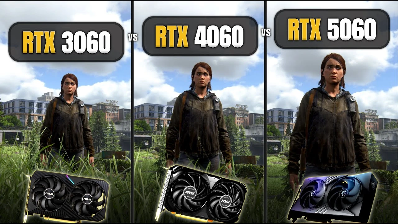 RTX 3060, 4060 и 5060 в деле: сравнение производительности в 10 популярных играх на 1440p