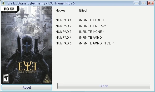 E.Y.E. - Divine Cybermancy: Трейнер/Trainer (+5) [1.37] {GRIZZLY/PlayGround.ru}