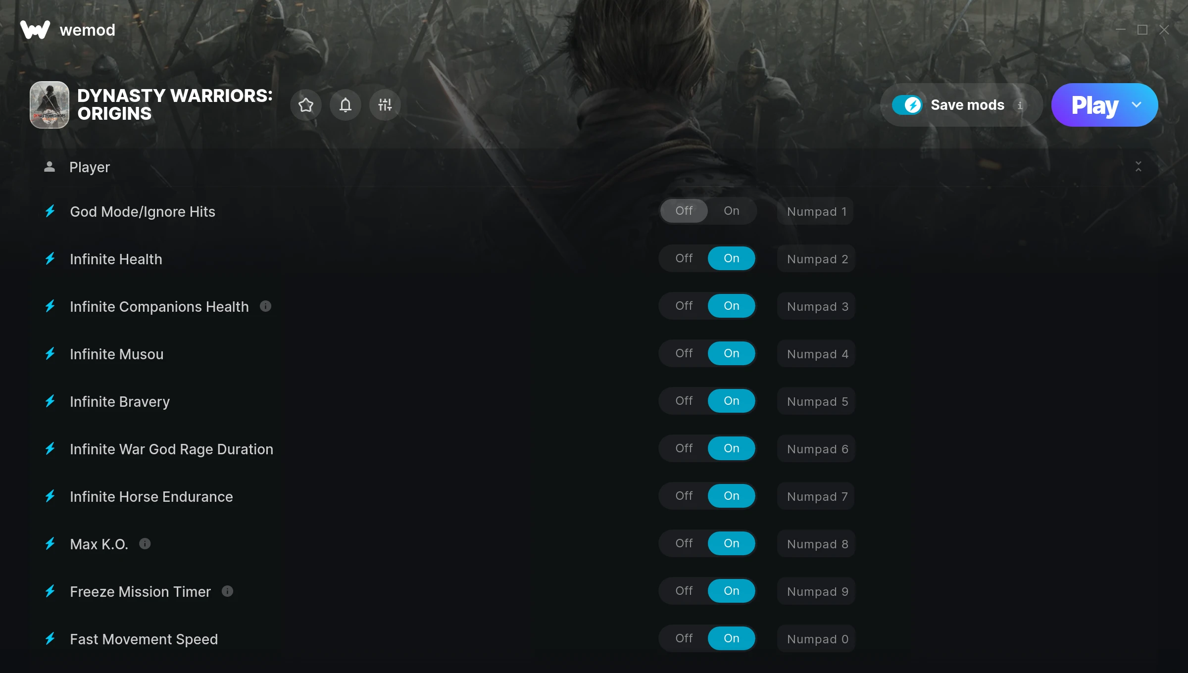 Dynasty Warriors: Origins "Трейнер +35" [UPD: 25.01.2025] {FLiNG / WeMod}