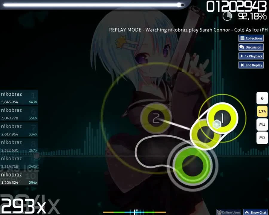 OSU! - Sarah Connor - Cold As Ice (PH Electro Nightcore Mix)[Infamous Hype]