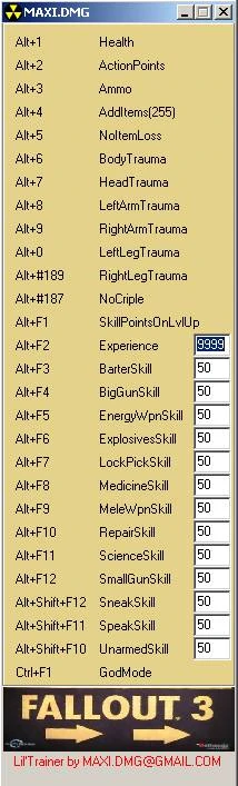 Fallout 3: Трейнер (+28)
