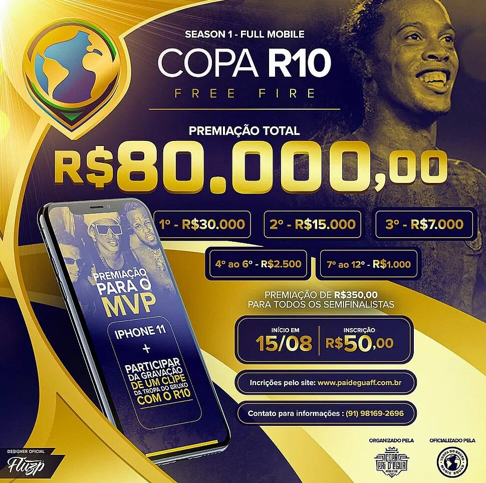 Роналдиньо проведет турнир по Free Fire. Призовой фонд - 15 тысяч долларов