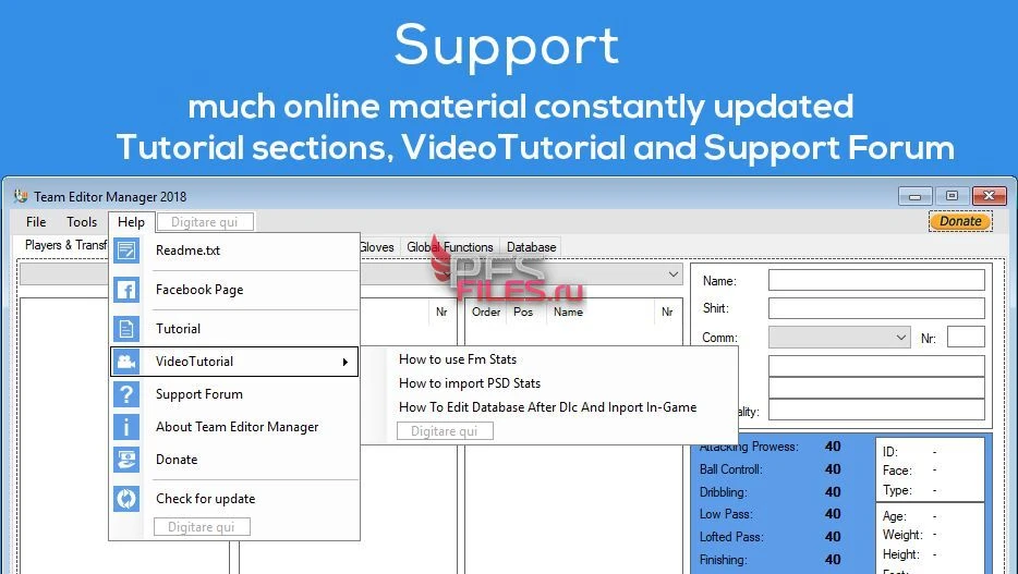 PES 2018 "Team Editor Manager (T.E.M) 2018 v3.5.4 by Lagun-2"