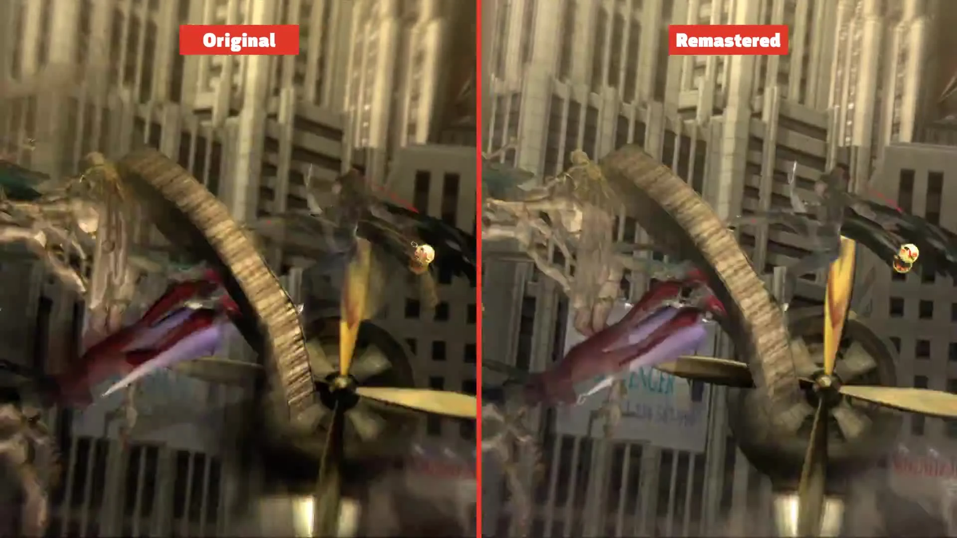 Bayonetta Сравнение графики Original vs. Remaster(GameSpot)