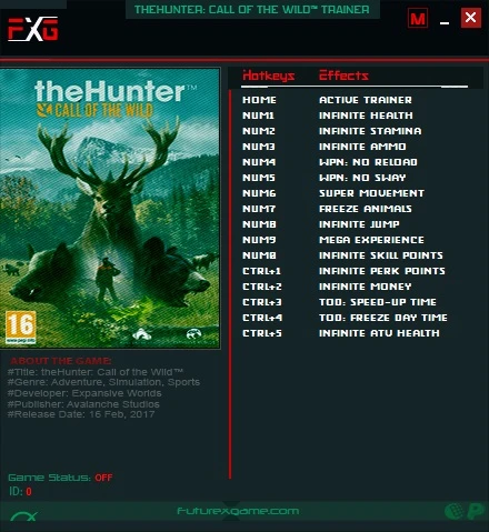 The Hunter: Call of the Wild: Трейнер/Trainer (+15) [1.0 - 2175916] {FutureX}