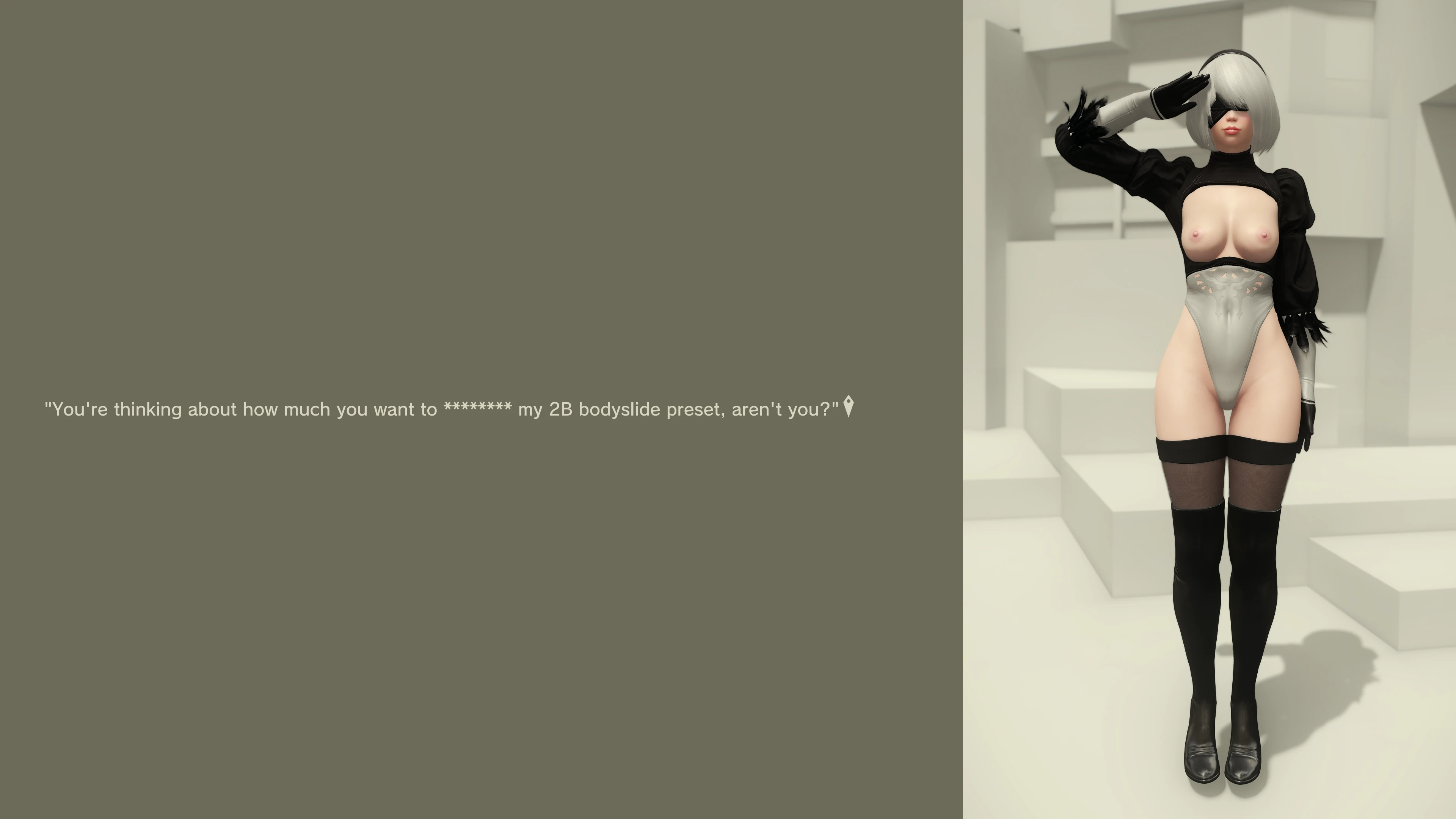 Skyrim "Высокополигональное тело 2B"