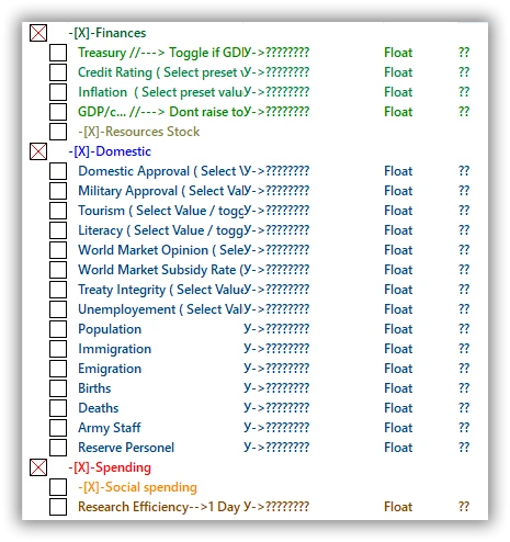 Supreme Ruler Ultimate: Таблица для Cheat Engine [UPD :07.07.20/9.2.5] {Traslogan}