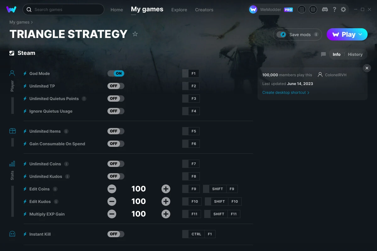 Triangle Strategy "Трейнер +17" [UPD: 14.06.2023] {ColonelRVH / WeMod}