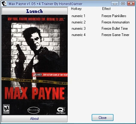Max Payne: Трейнер (+4) [1.05] {HonestGamer/ACE}