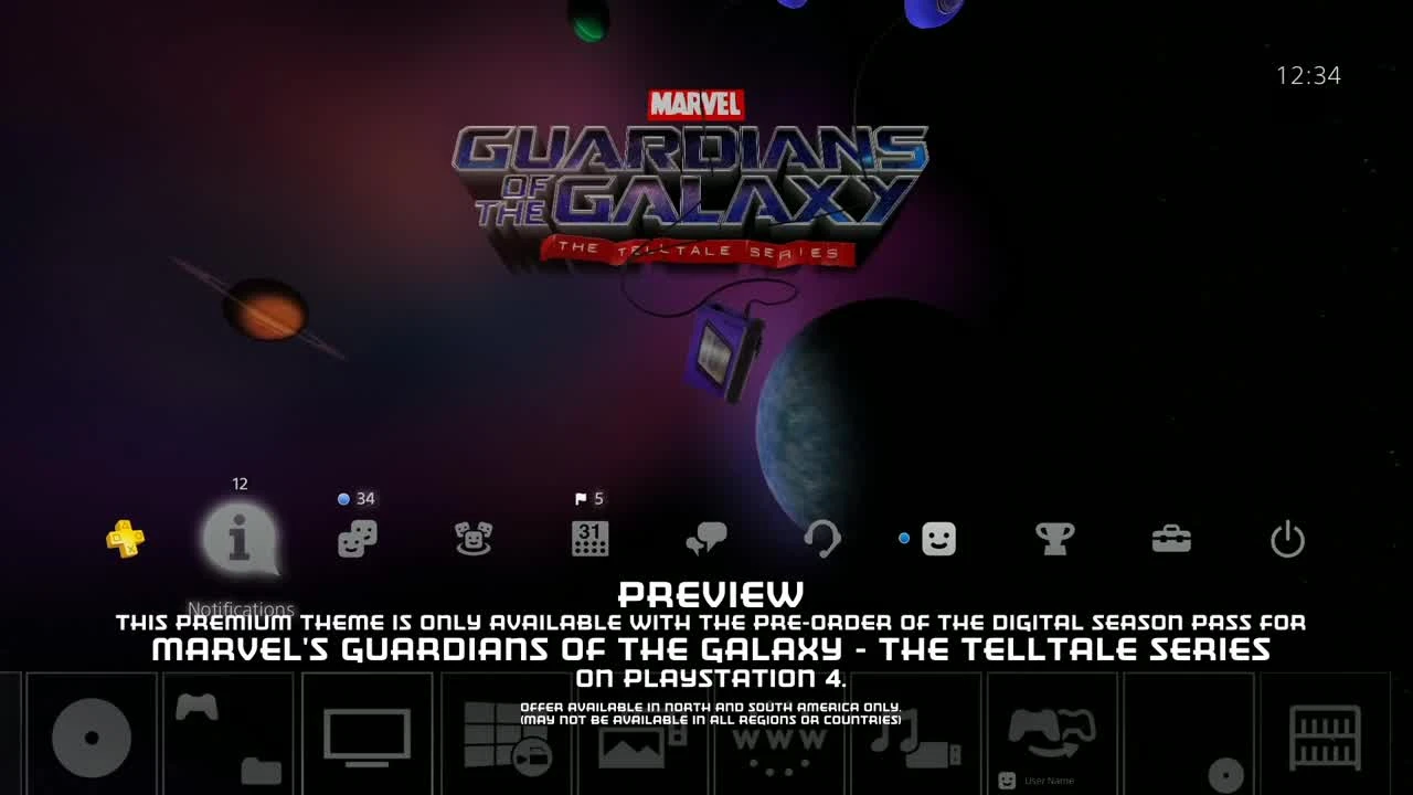PS4 Эксклюзивная тема ps4 - Marvel's Guardians of the Galaxy: The Telltale Series