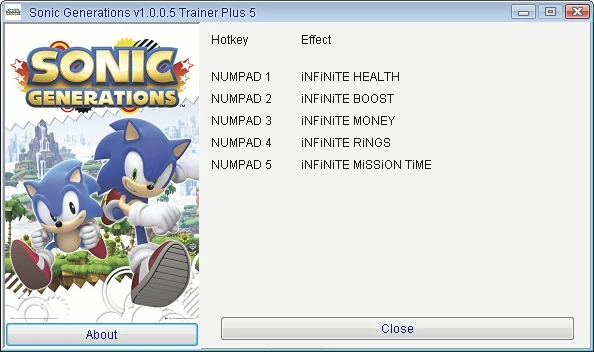 Sonic Generations: Трейнер/Trainer (+5) [1.0.0.5] {GRIZZLY/PlayGround.ru}