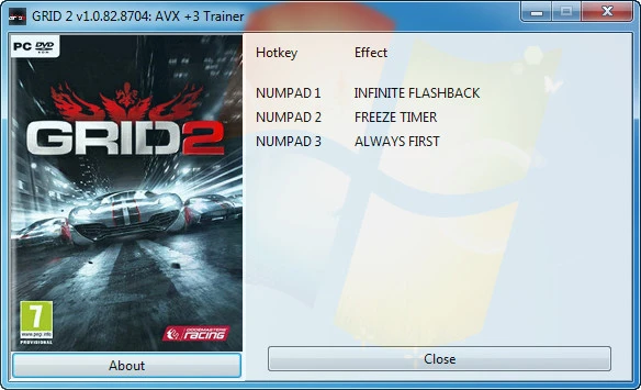 GRID 2: Трейнер/Trainer (+3) [1.0.82.8704: AVX Version] {GRIZZLY / PlayGround.ru}
