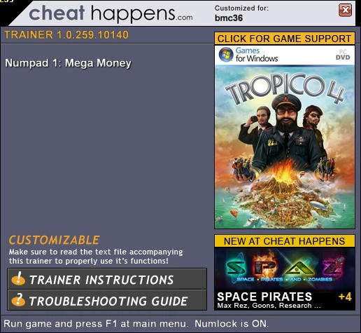 Tropico 4: Трейнер/Trainer (деньги / money)[1.0.259.10140]{CH}