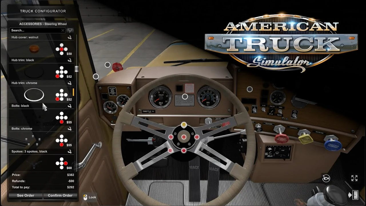 American Truck Simulator "Настраиваемый руль для грузовиков" [1.46]