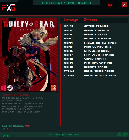 Guilty Gear: Strive: Трейнер/Trainer (+12) [1.16] {FutureX}