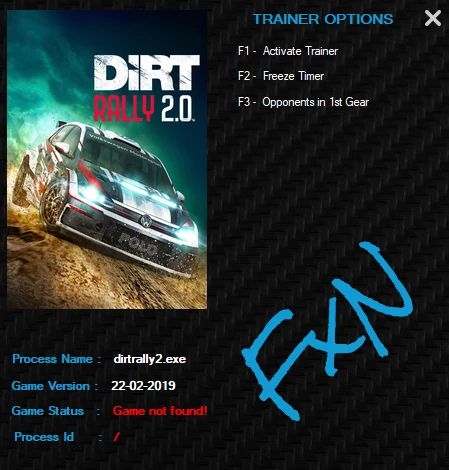 DiRT Rally 2.0: Трейнер/Trainer (+2) [UPD: 22.02.2019] {FXN}