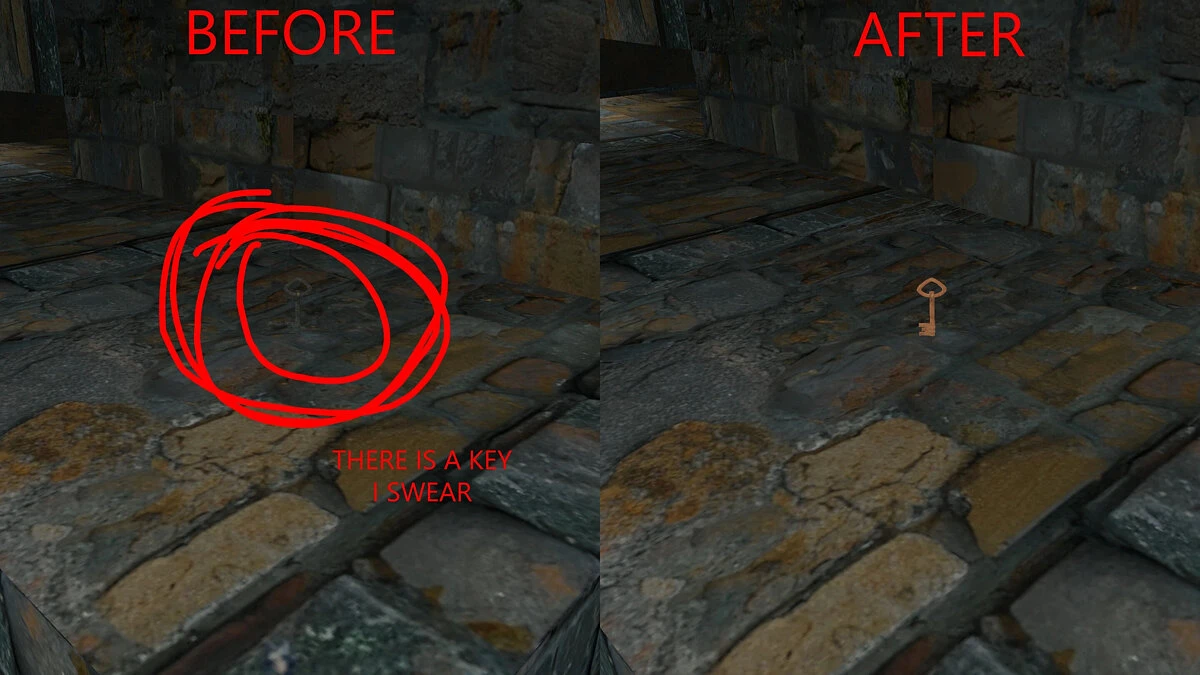 Tomb Raider 1-2-3 Remastered "Улучшенная видимость для ключей"