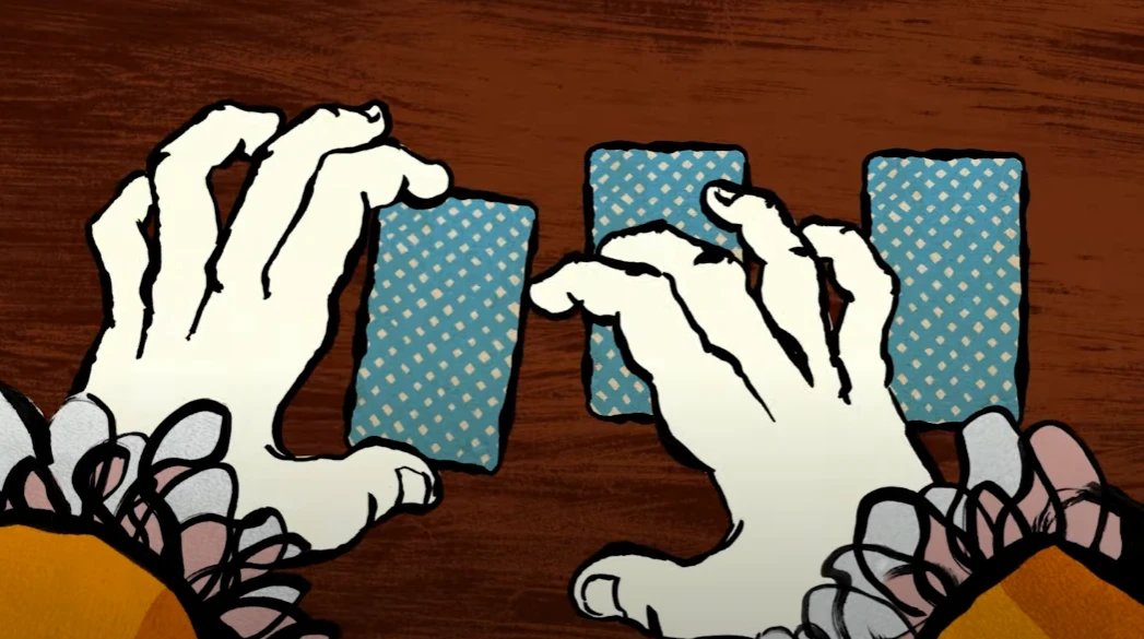 Шестой эпизод карточных трюков под названием "Трехкарточный Монте"