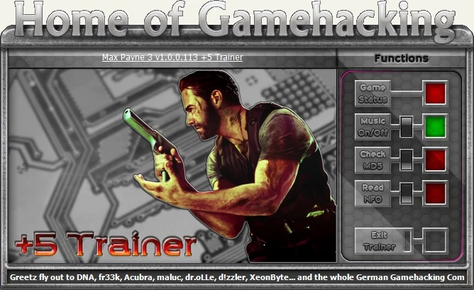 Max Payne 3: Трейнер/Trainer (+5) [1.0.0.114] {sILeNt heLLsCrEAm/HoG}