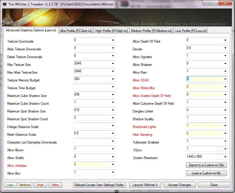 The Witcher 2: Assassins of Kings "расширенные настройки графики"