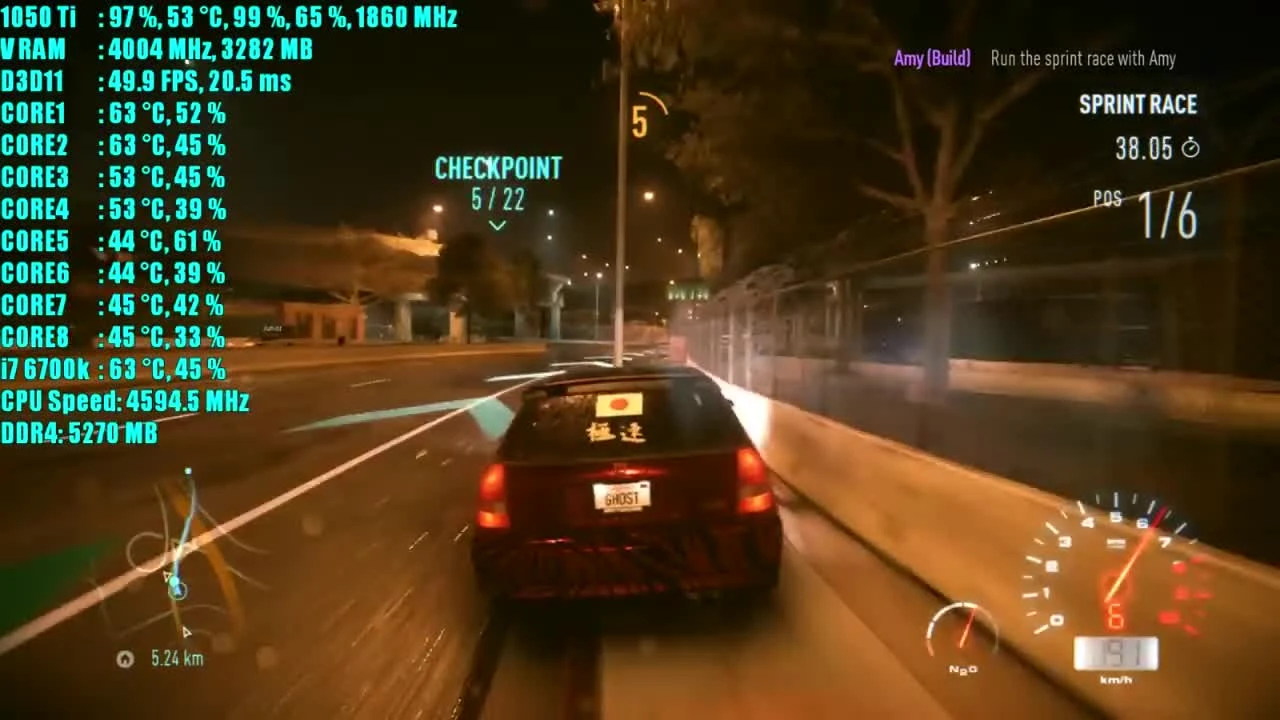 Need for Speed GTX 1050 Ti OC - 1080p - 900p