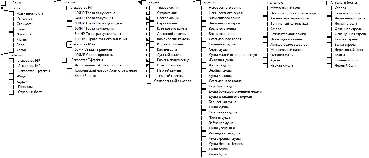 Demon's Souls: Таблица для Cheat Engine (Редактор инвентаря) [BLES00932 RPCS 0.0.5-7652] - RUS