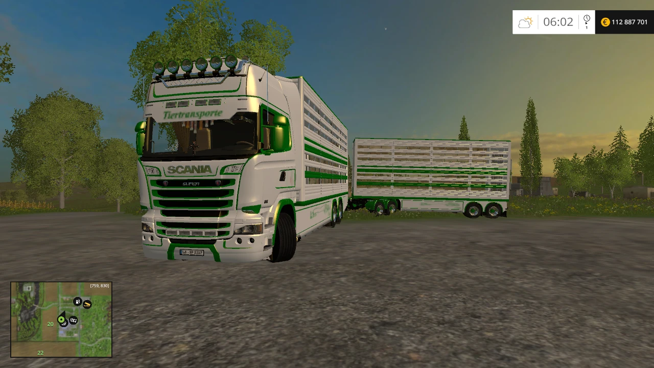 Farming Simulator 15 "Scania Cattle & Trailer v 1.2"