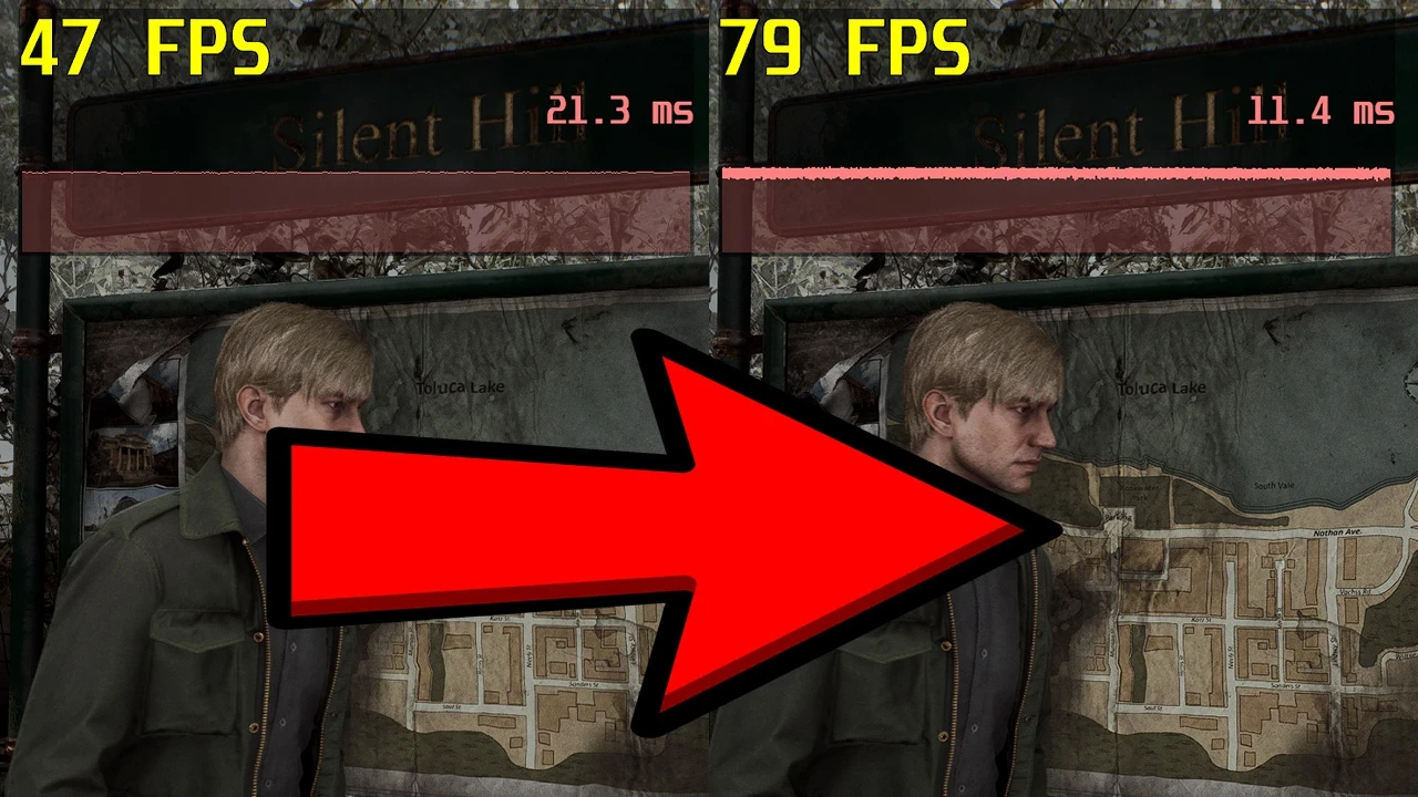 Silent Hill 2 Remake "Оптимизированные настройки и генерация кадров FSR 3" {Zhomex}