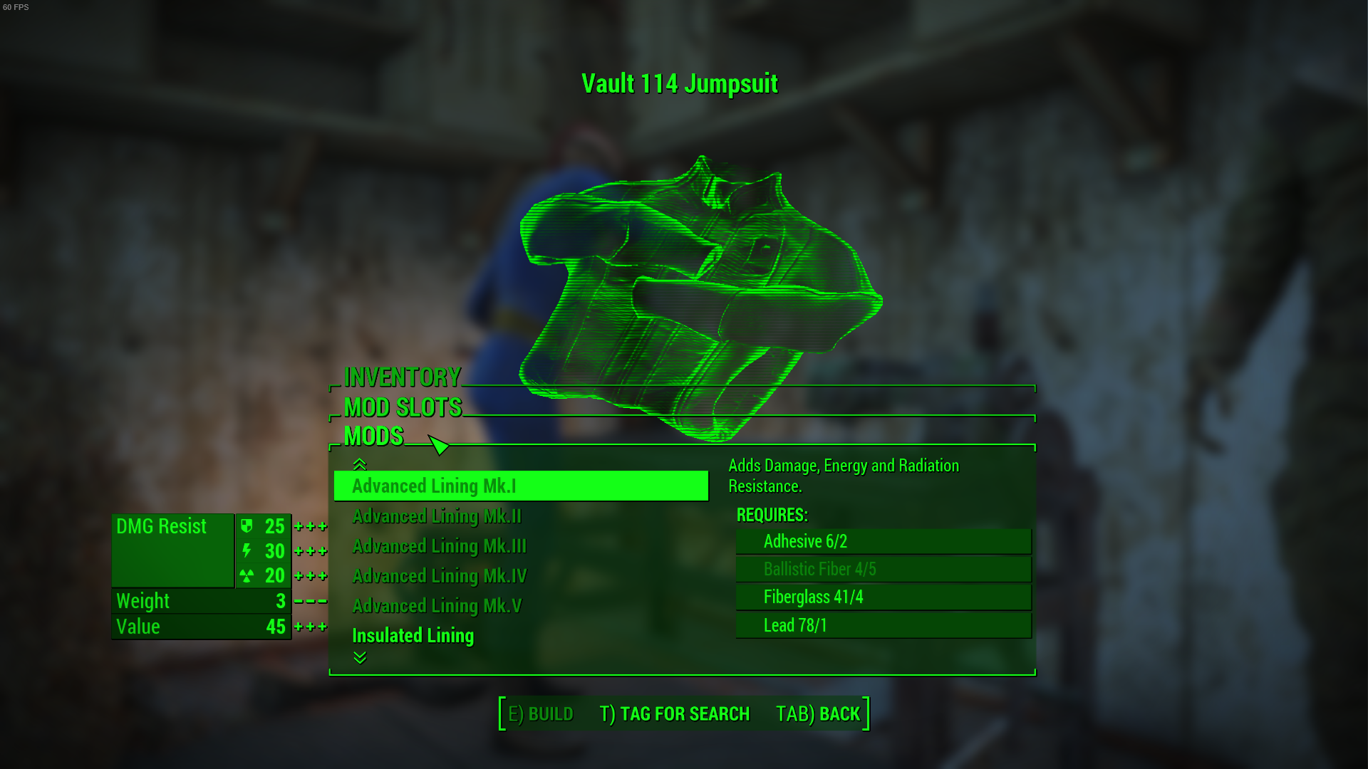 Fallout 4 "Vault Jumpsuit Advanced Linings V1.0"