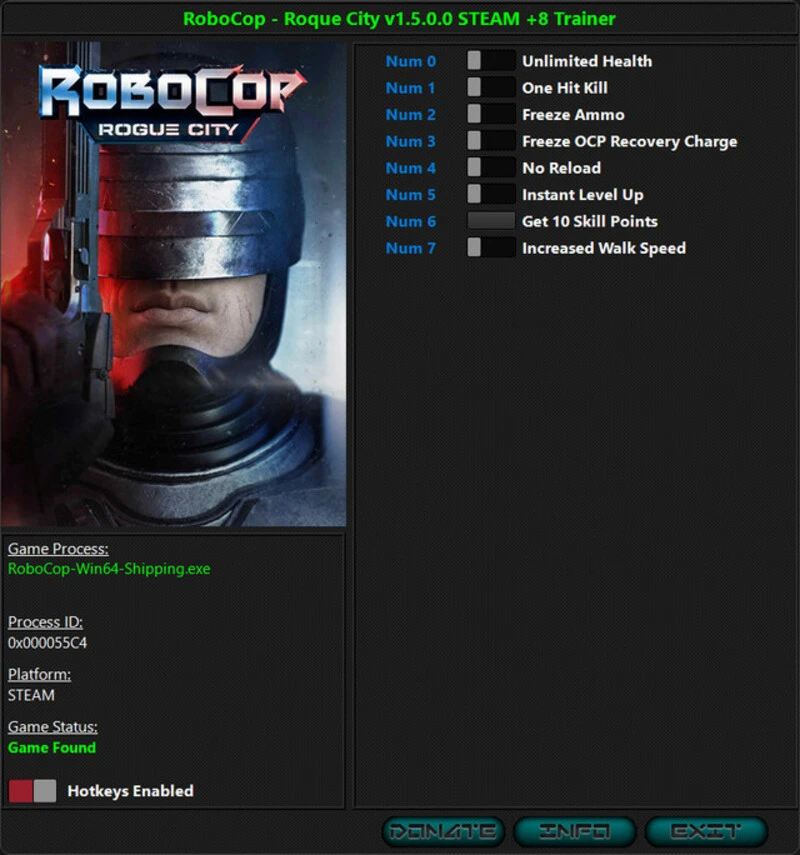 RoboCop: Rogue City "Трейнер +8" [1.5.0.0] {iNvIcTUs oRCuS / HoG}