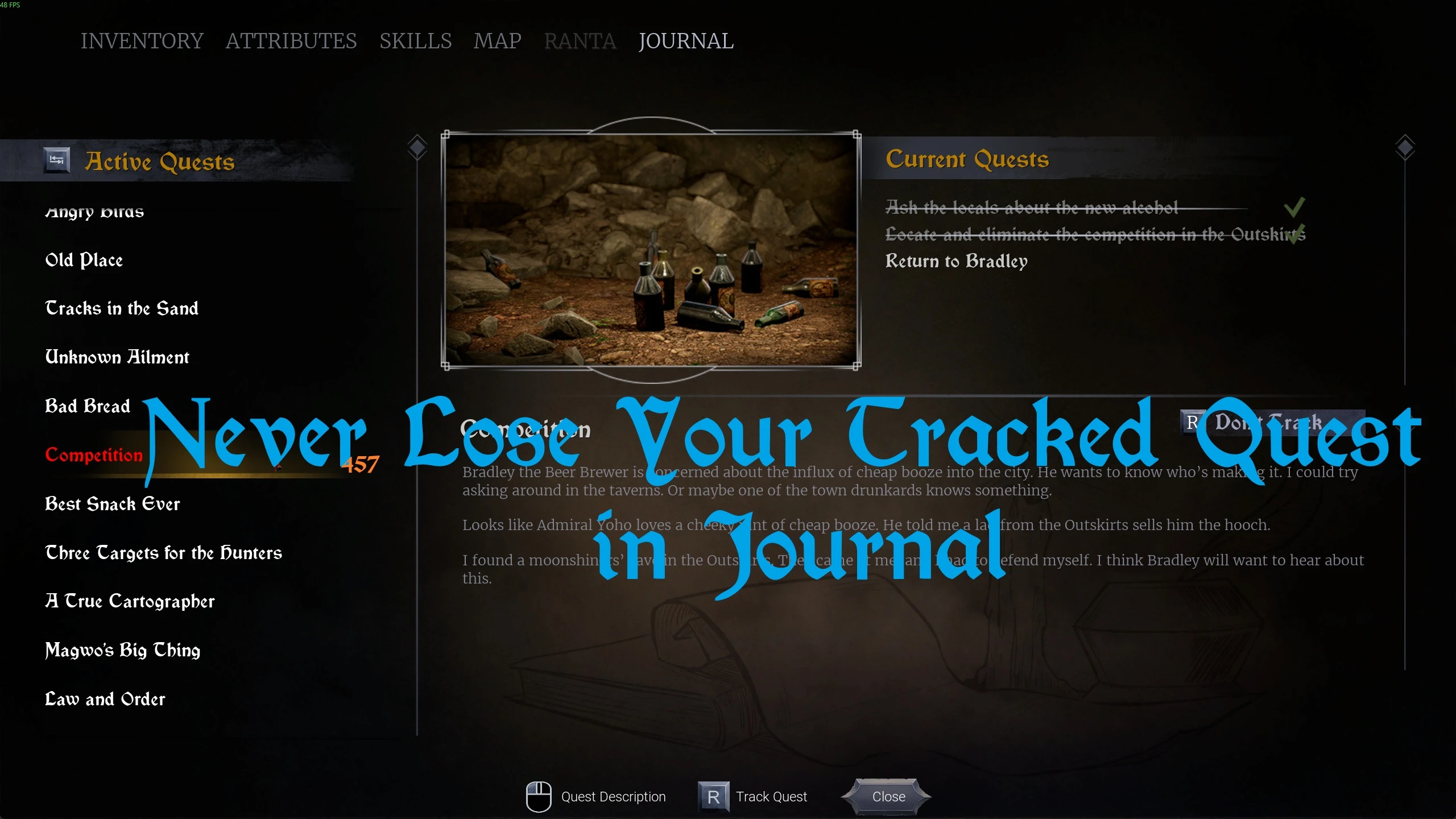 Of Ash and Steel "Маркировка отслеживаемого квеста"