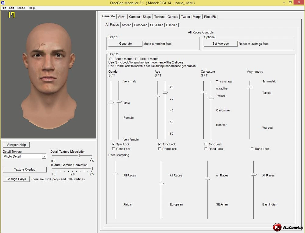 FIFA 14 "Генератор лиц/ Facegen Faces от- Josue_LMM"